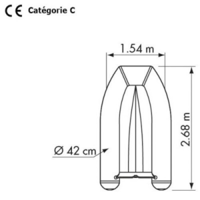 Annexe Plastimo Yacht 2026 - Modèle PRI 270 V (Simple coque polyester)