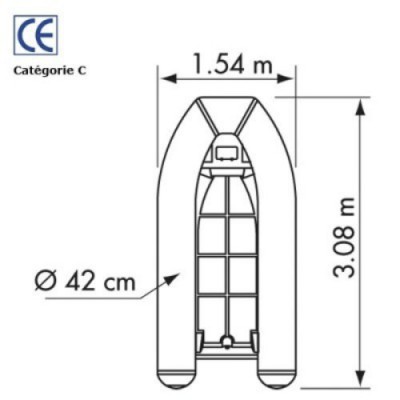 Annexe Plastimo Charter Hypalon 2026 - Modèle PRI 310 RH (Double coque avec coffre)