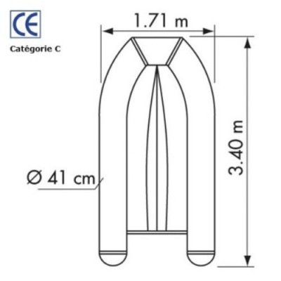 Annexe Plastimo Charter Hypalon 2026 - Modèle PRI 340 VH (Simple coque sans coffre)