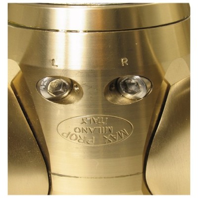 Hélice Max Prop Easy 3 pales - Détail des vis de réglage de pas extérieures