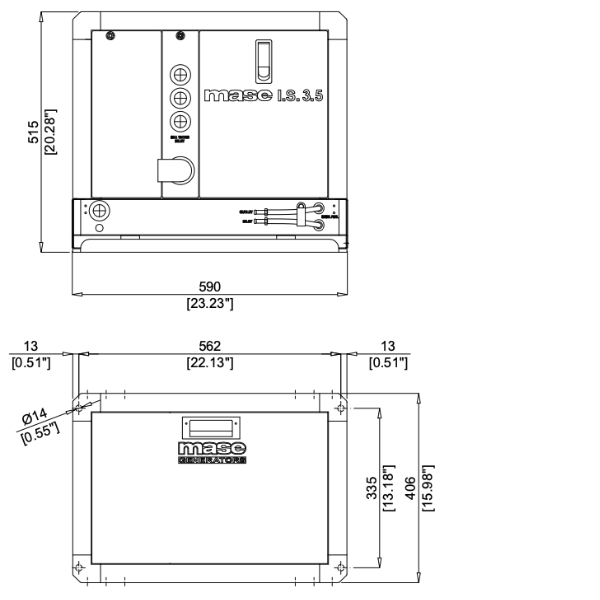 Mase IS 3.5 groupe électrogène - Dimensions